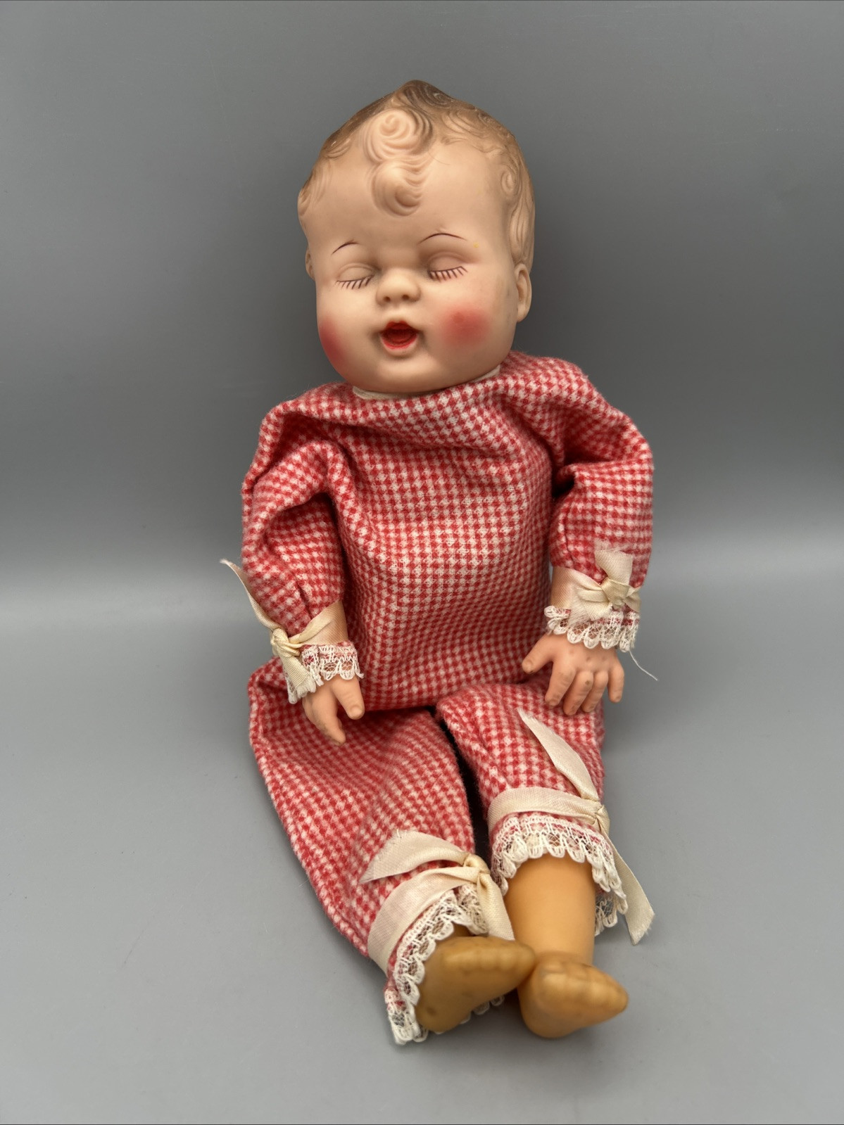 Antique Baby Sandy Musical Doll Head Moves