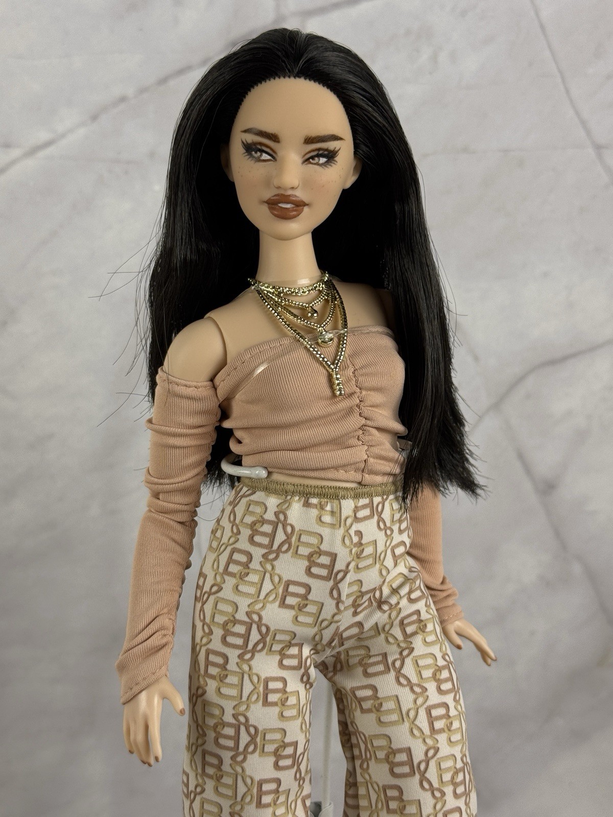 OOAK Custom Barbie Doll Repaint w/ Original Dark Hair, Curvy Made to Move
