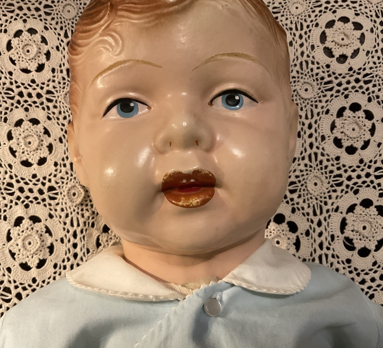 ANTIQUE COMPOSITION & CLOTH LIFE SIZE MANNEQUIN STORE DISPLAY BABY BOY DOLL RARE