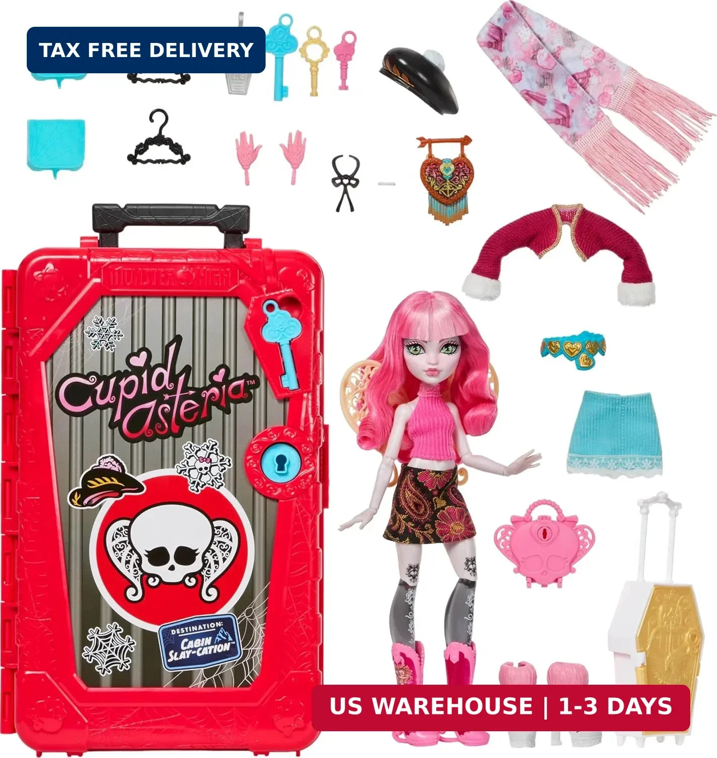 Monster High Skulltimate Secrets Cupid Asteria Doll and Accessories Set, Destina