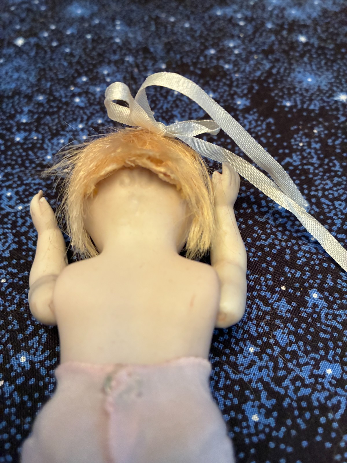 Small Bisque Doll Miniature Mignonette 5” Painted Features