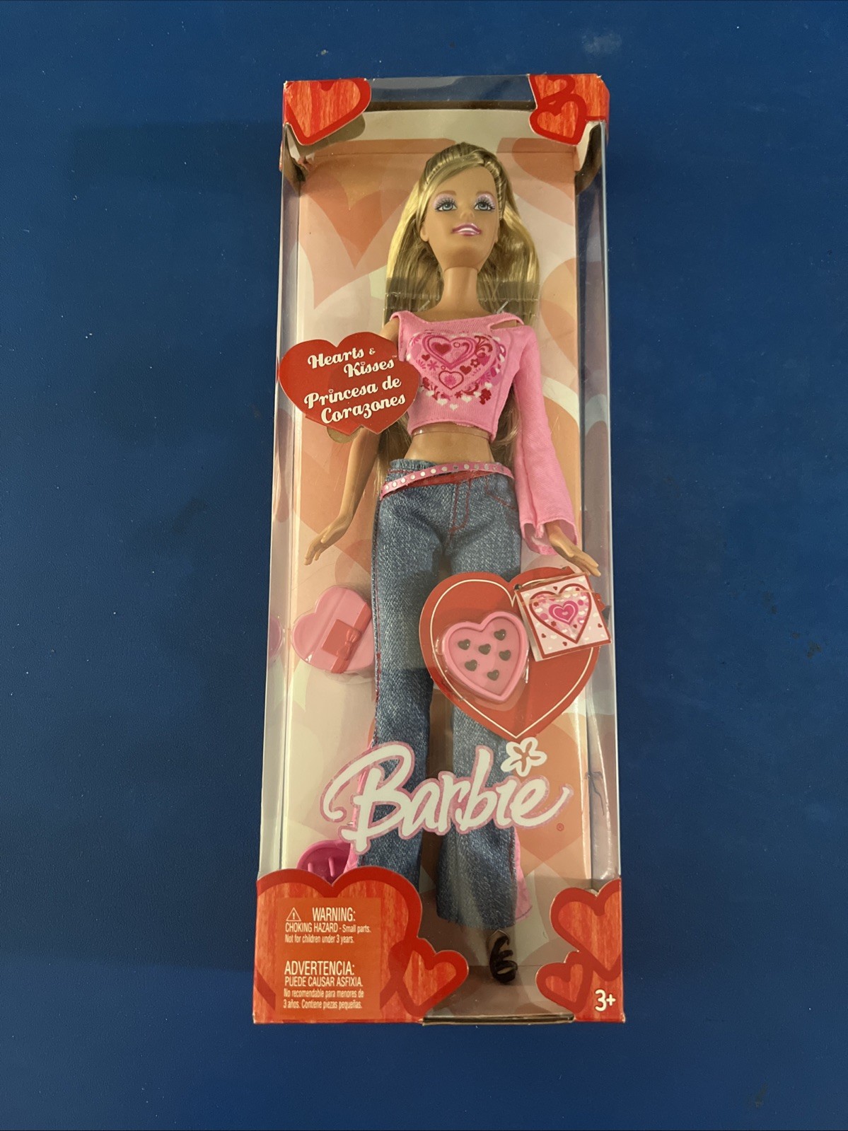 Hearts and Kisses Valentine’s Day Barbie- 2004 Mattel C4479-New in Box