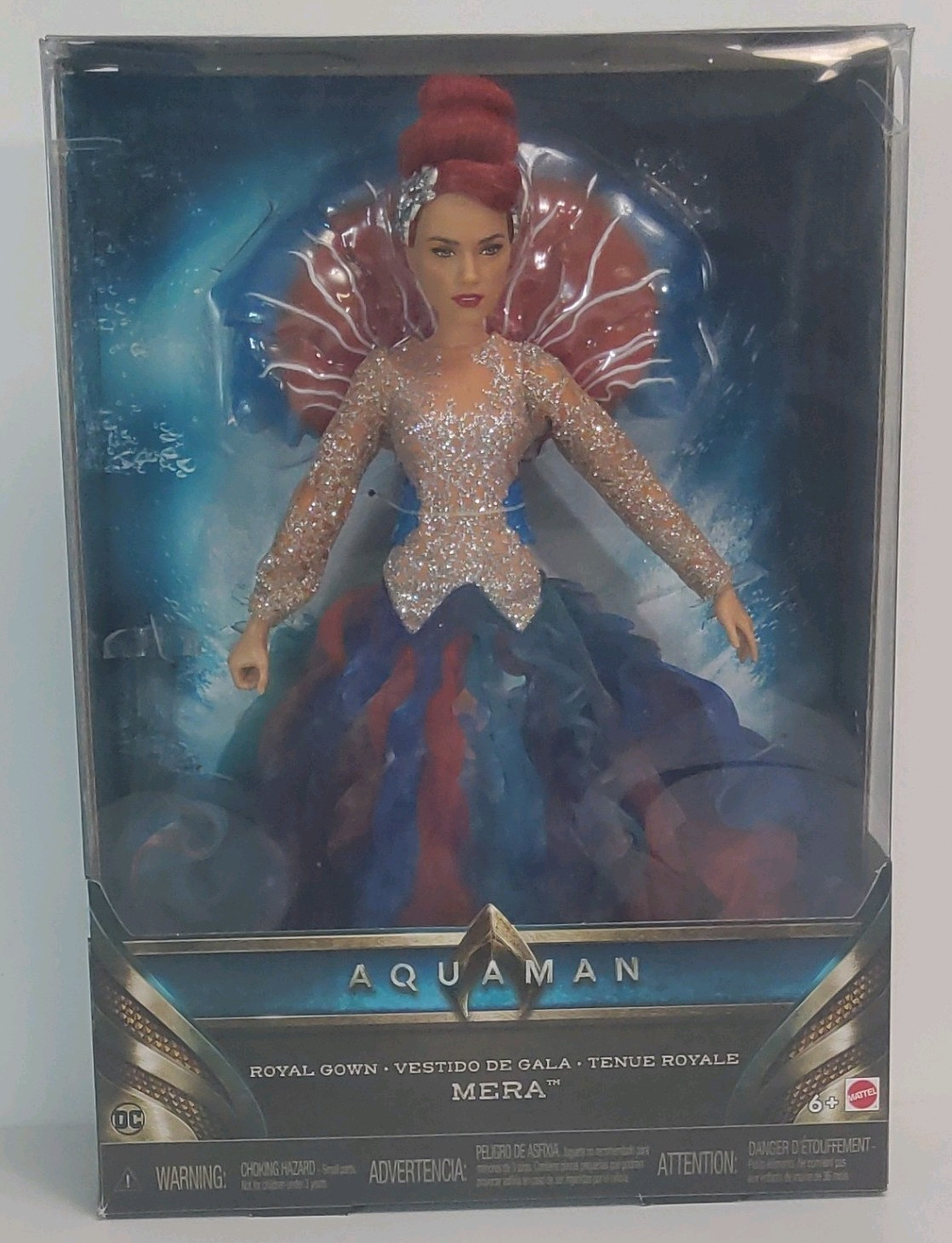 Mattel Aquaman Mera Royal Gown Fashion Doll 11in Removable Clothes FYH14