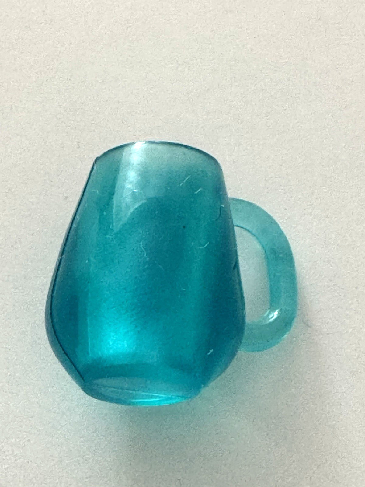 Dollhouse Miniature Mug Glass Cup Handle Large Blue Kitchen Dining Accessory Fun