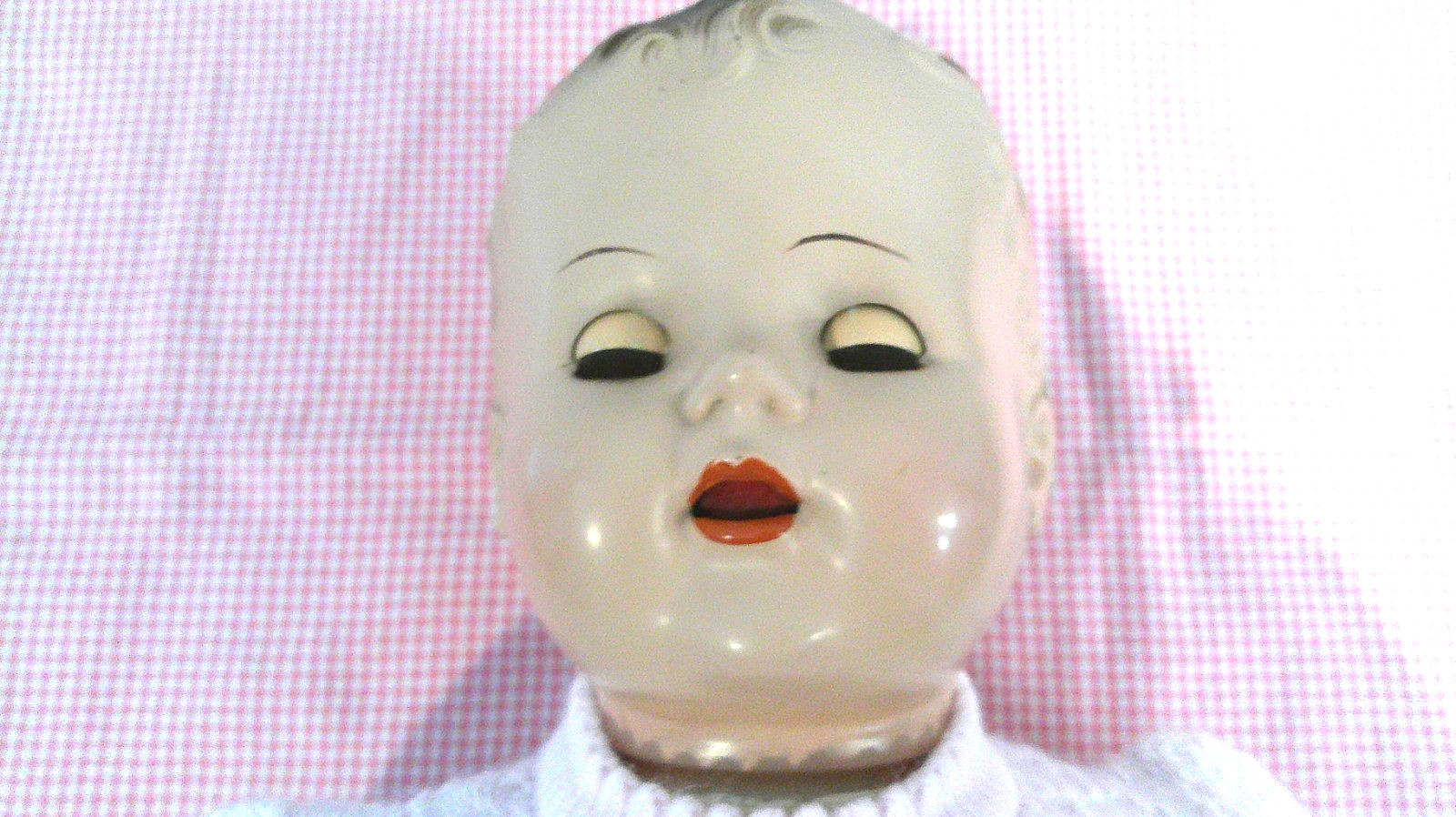 Adorable Vintage, First Talking, Composition, Cloth & Vinyl Baby Doll, 1946
