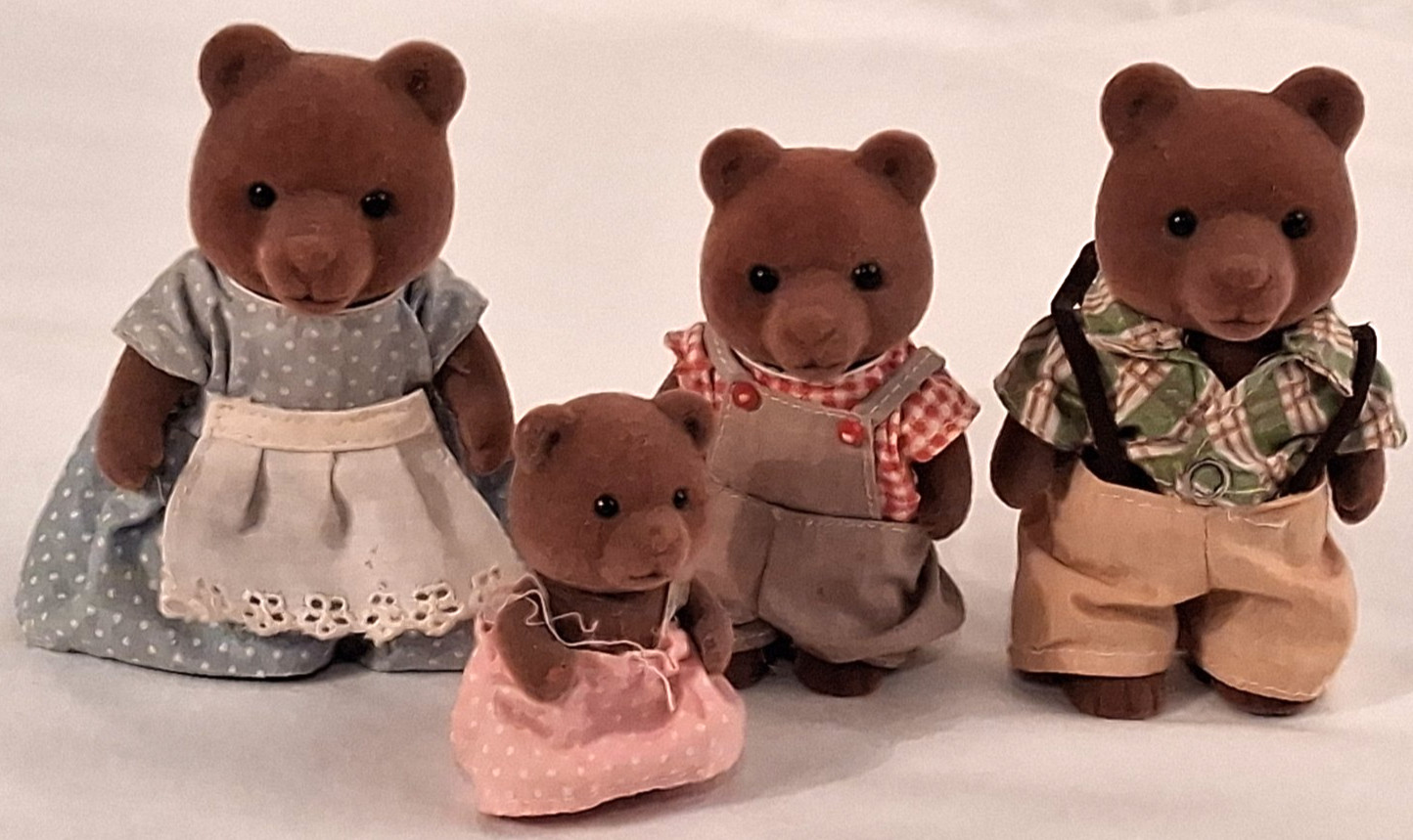 Sylvanian Families Timbertop Bear Family Dark Brown Calico Critters 80’s Vtg