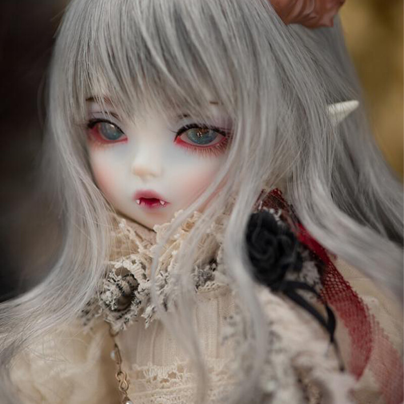 1/4 1/6 BJD FULL SET Vampire Girl Ball Jointed Doll Face Makeup Eyes Wig Dress