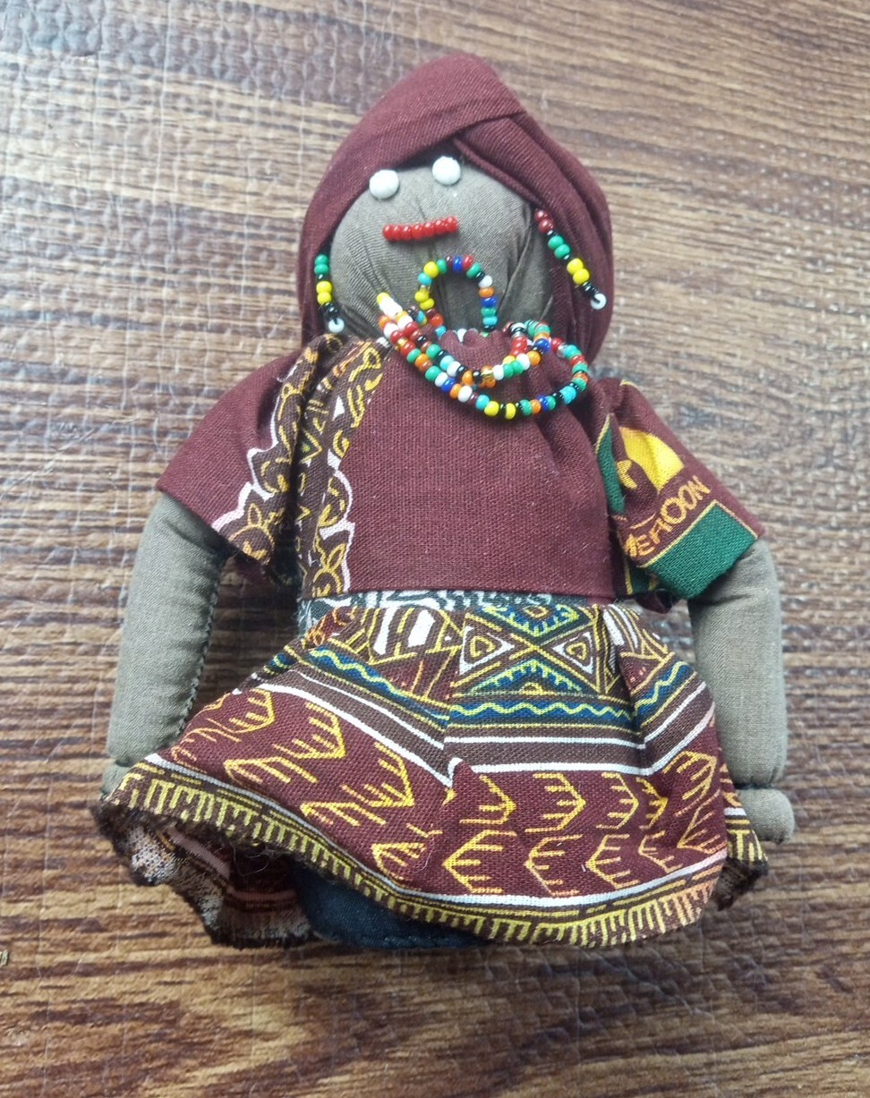Handmade African Cloth Doll 6”