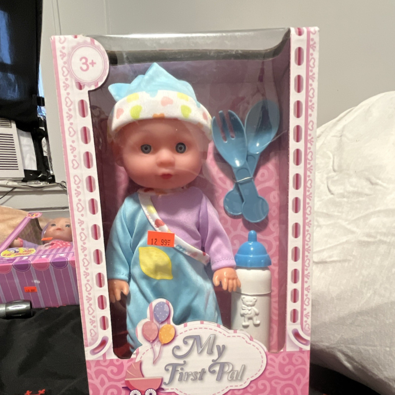 Kid Concepts My First Pal Baby Doll Playset with Bottle, Utensils, 3+ Years
