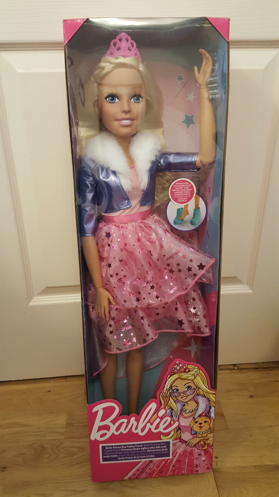 mattel barbie princess best fashion friend large my size doll 28″ 70cm new boxed