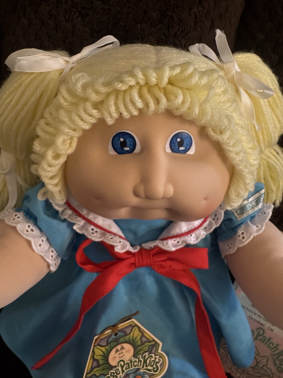 Cabbage Patch Kids Vintage 1984 16in Girl Blonde Curly/Straight Blue Eyes