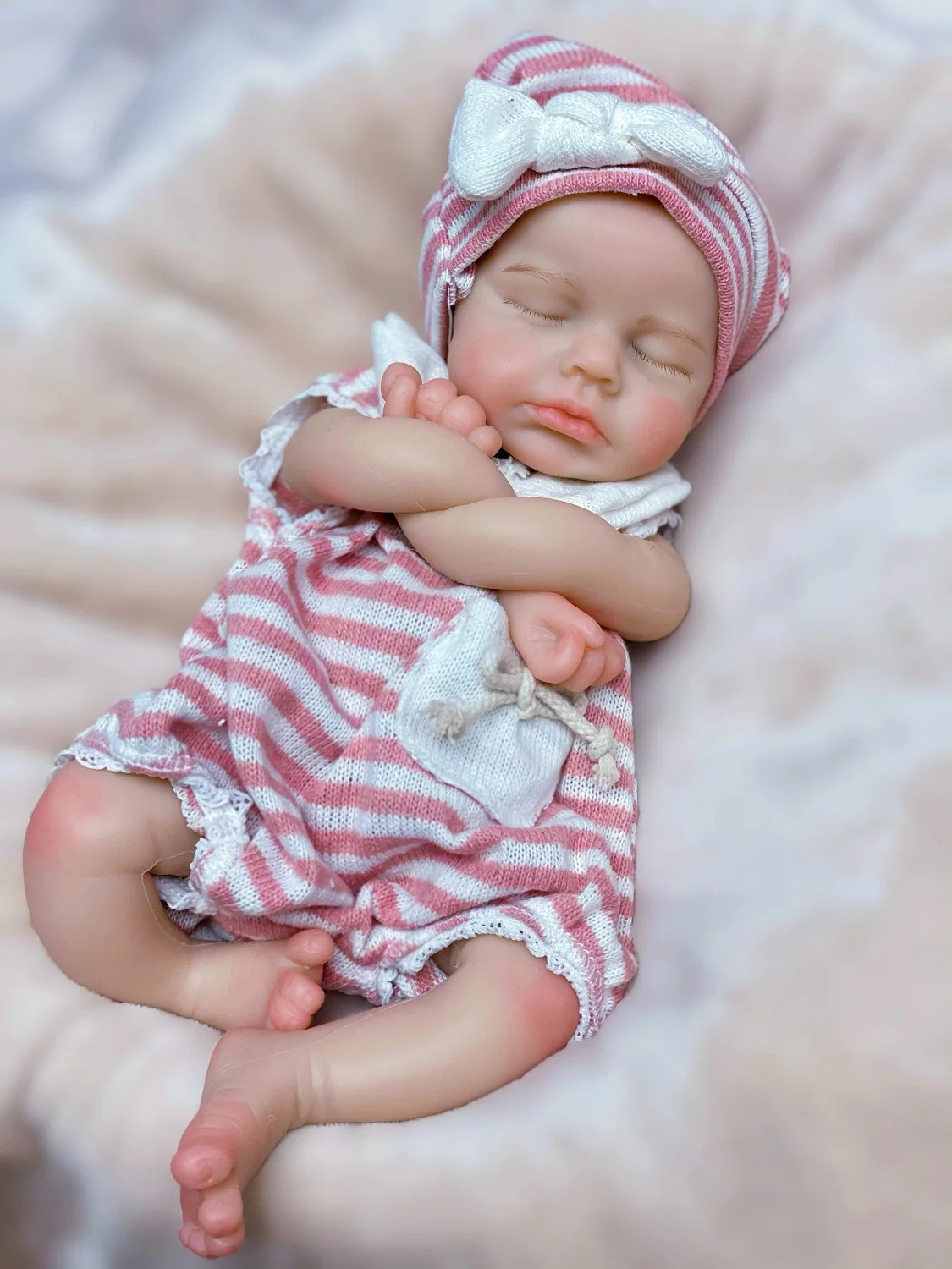 33cm Can Open Mouth Full Body Solid Silicone LouLou Reborn Girl and Boy Doll