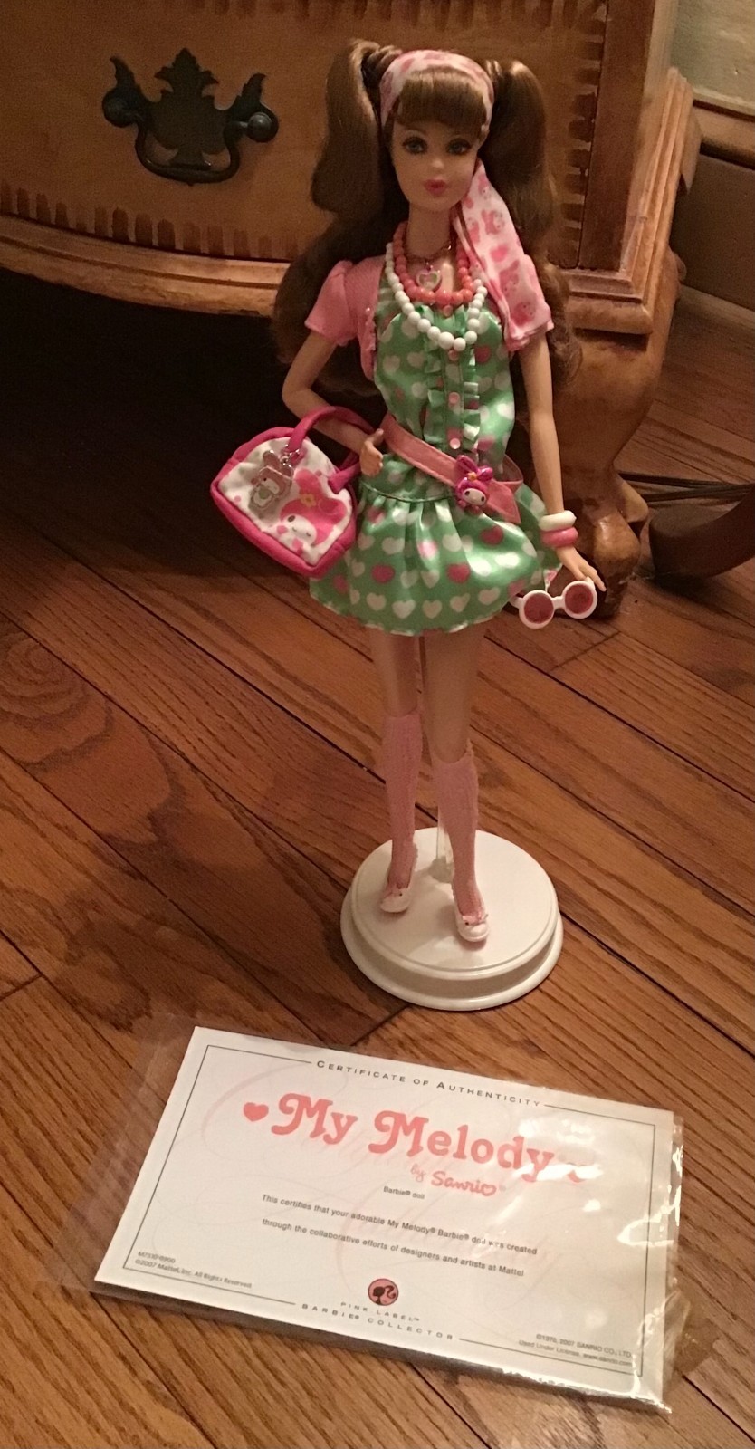 Mattel My Melody 2007 Barbie Doll M7510 No Box Has Stand Certificate Full Outfit