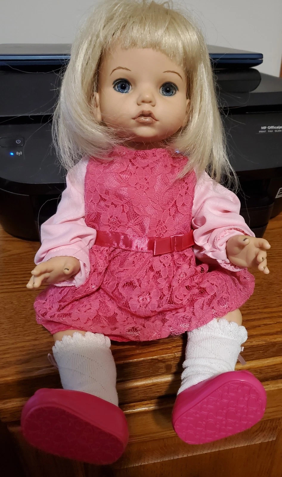 1995 Playmates Toys 14″ Baby So Beautiful Doll Blonde Hair blue Eyes