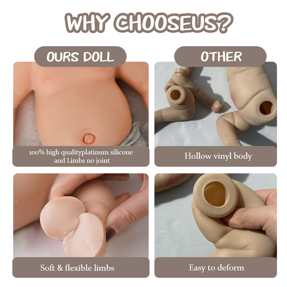 19” solid silicone doll silicone reborn doll silicone girl doll toys gifts