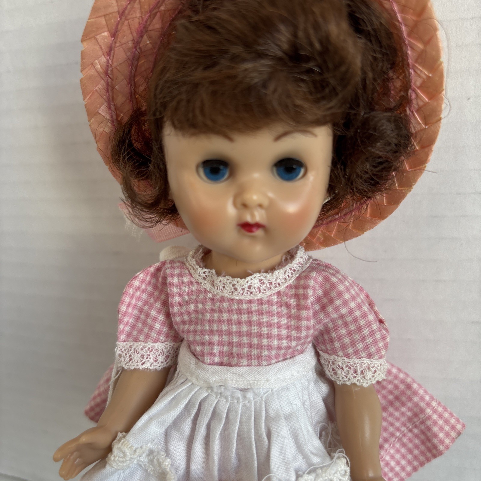 Vintage Vogue Ginny Walker Doll Blue Eyes Brown Hair Orig Clothes