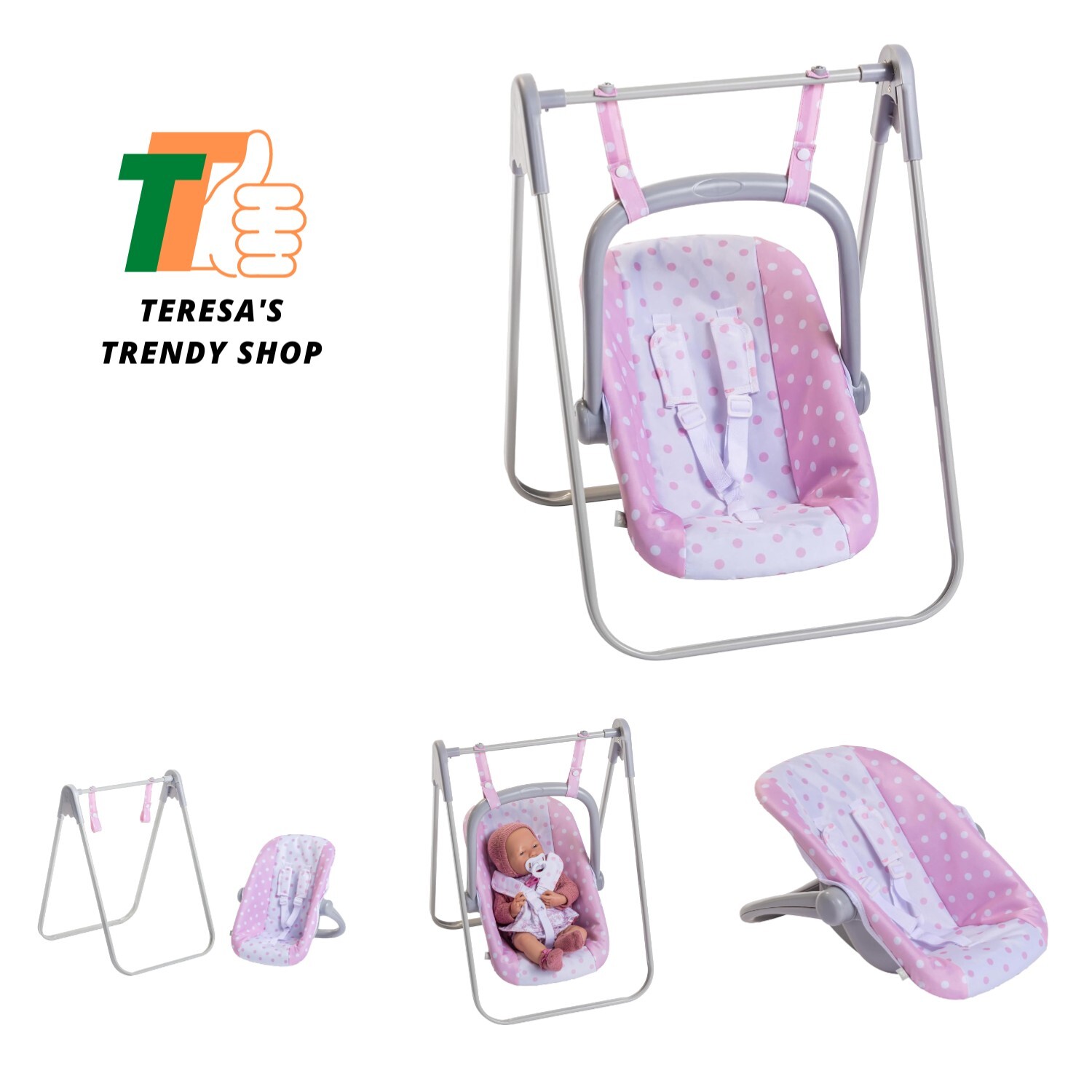 for Keeps Playtime | 2 in 1 Baby Doll Swing and Portable Carrier | for Dolls …