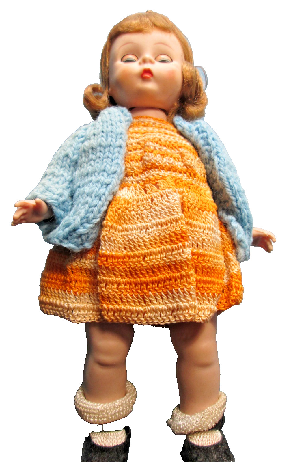 Alex Doll Handmade Crocheted Clothes 7.25″ sleepy eyes moveable arms & legs