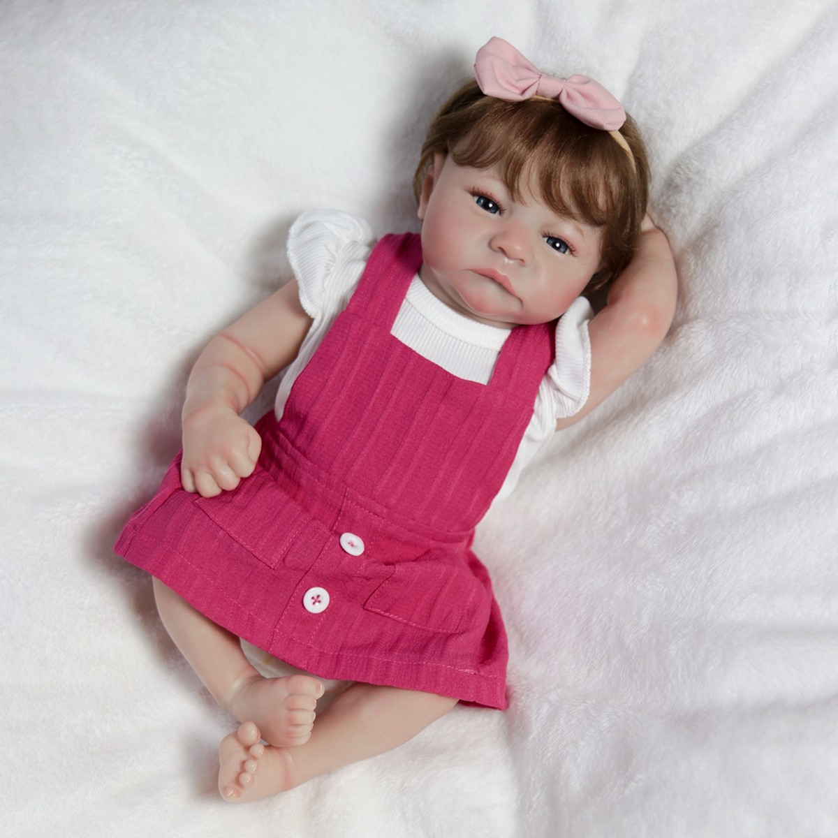 18″ Lifelike Reborn Dolls Twins Full Body Vinyl Silicone Newborn Baby Girl Doll