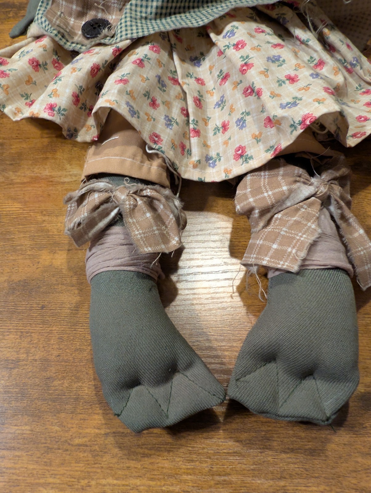 Vintage OOAK Handmade Handsewn Frog Toad Ragdoll Cloth Doll Country Farm