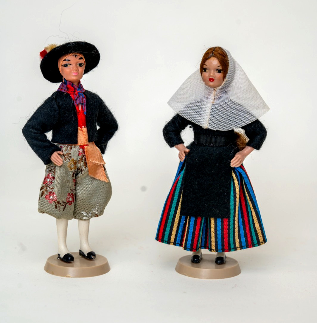 Vintage Muñecas Beibi Dolls Pair – Made in Spain Regional Folk Costume Souvenir