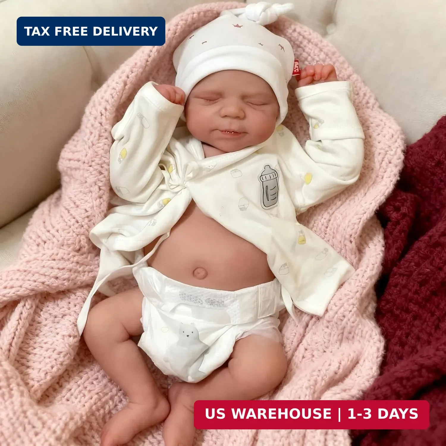 18 Inch Reborn Baby Dolls Girl Full Body Silicone Realistic Newborn Reborn Baby