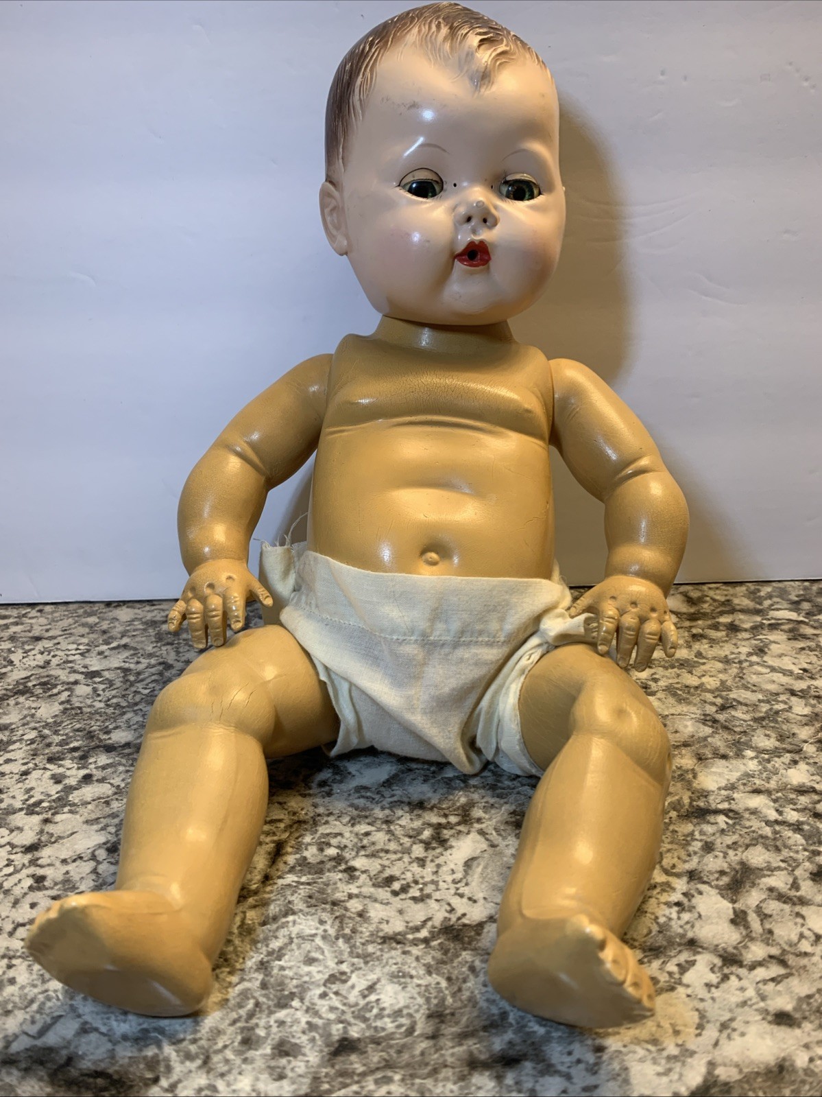 Vintage 1950s American Character Tiny Tears Doll Hard Plastic And Rubber 15 Inch