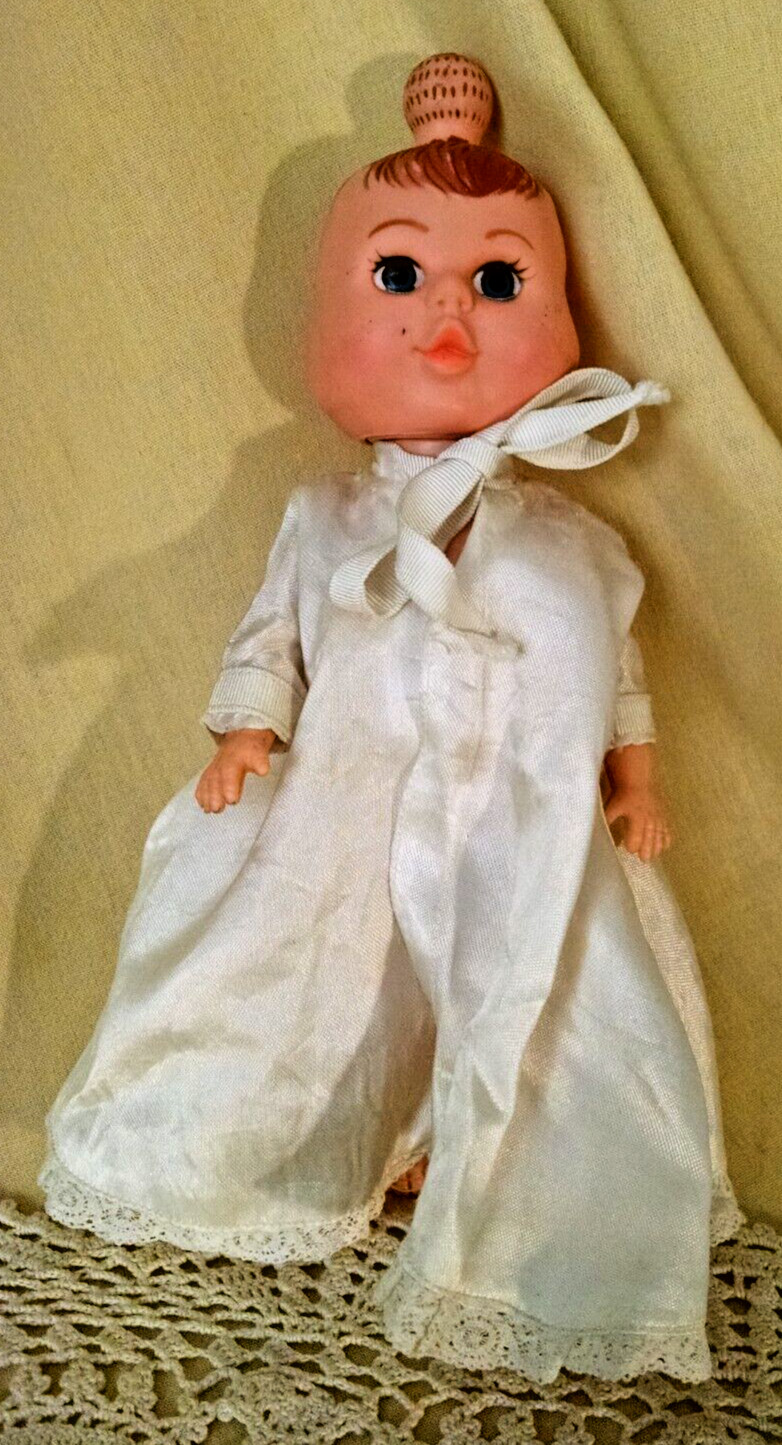 Three Face Doll Hong Kong Outfit Sleeping Crying Awake Happy Arms Legs Move Vntg