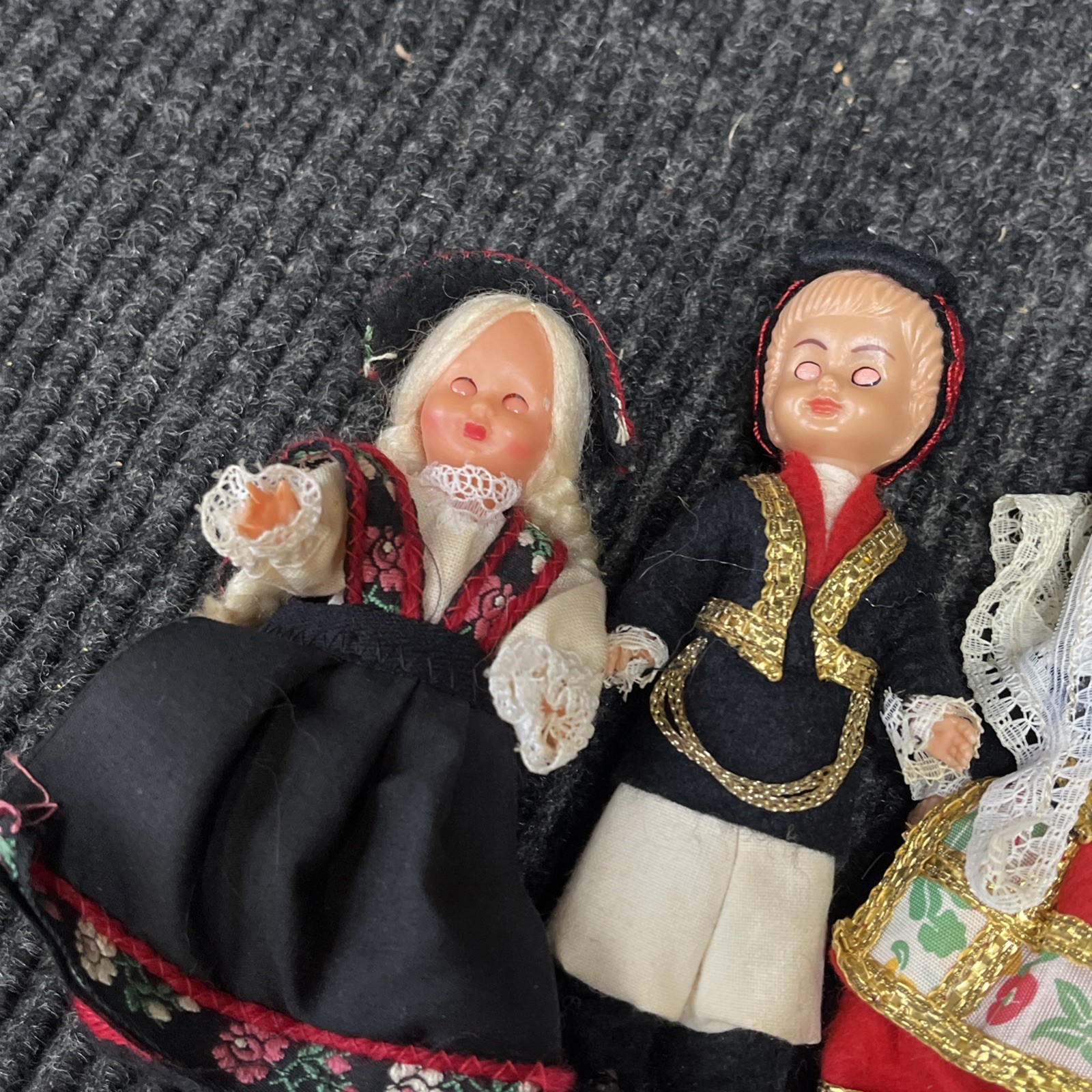 ?Vintage 6” Hallingdal Folk Dolls European Set Of 4 Dolls Used