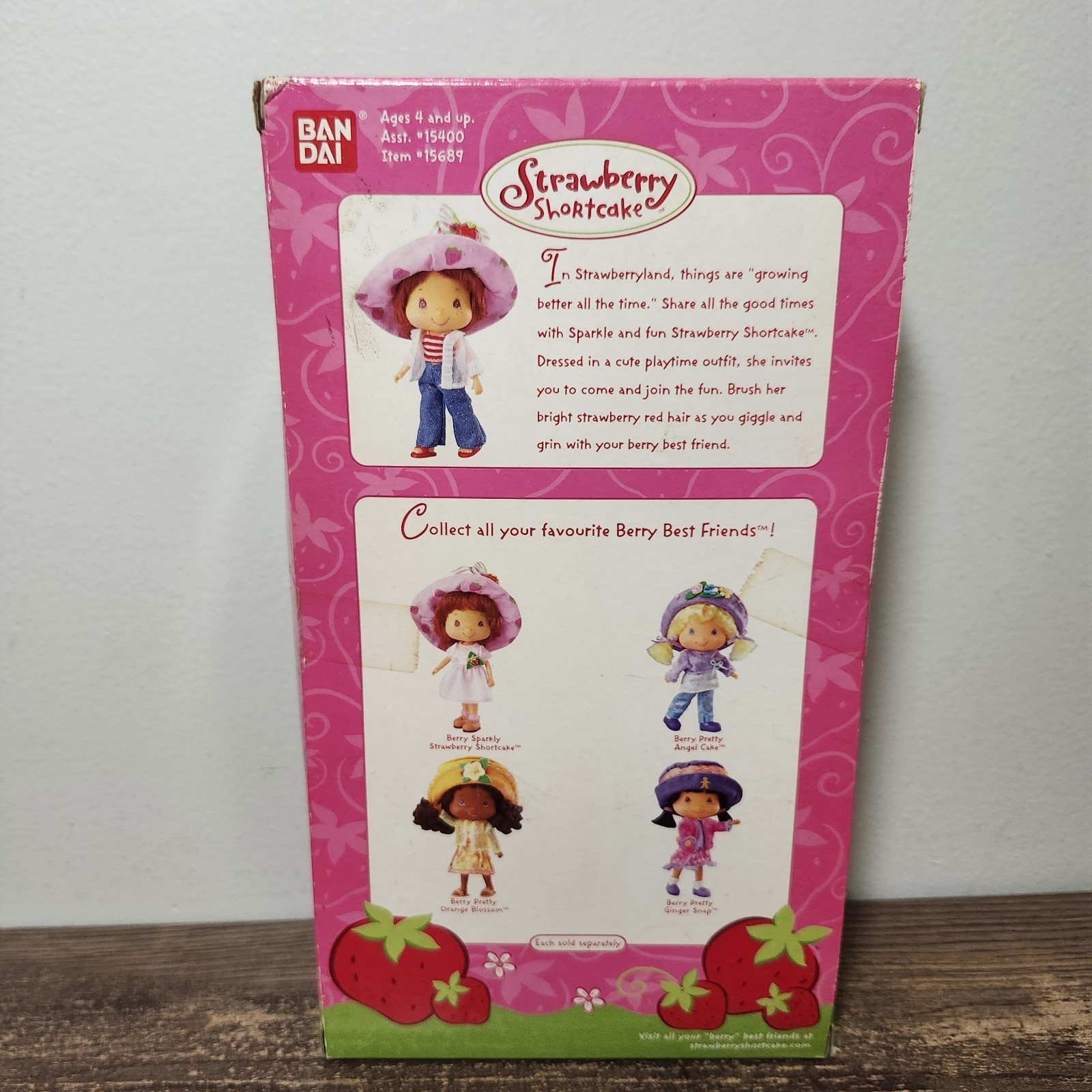 2003 Ban Dai Strawberry Shortcake & Custard Cat Berry Best Friends Berry Glow