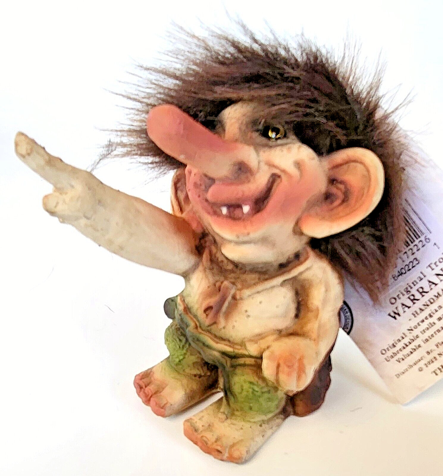 NyForm Troll “Pointing” 3″ Tall 2.5″ Wide 3.5″ Deep NEW with tag Norwegian #223