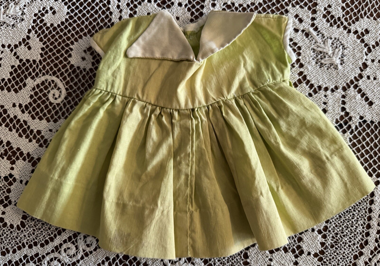 Vintage Cotton Dress For Hard Plastic Or Composition Doll #1618