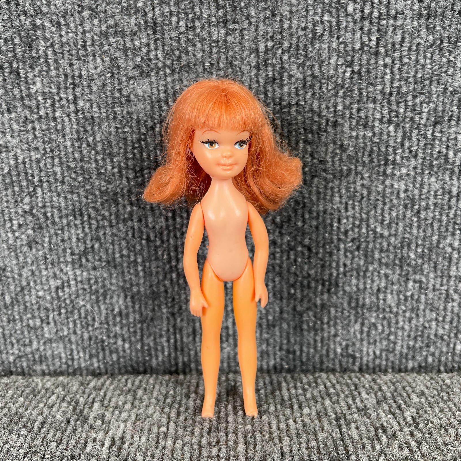 Vintage 1967 Tiny Teens Uneeda 5″ Doll Red Hair Rooted Eyelashes Rare Hong Kong