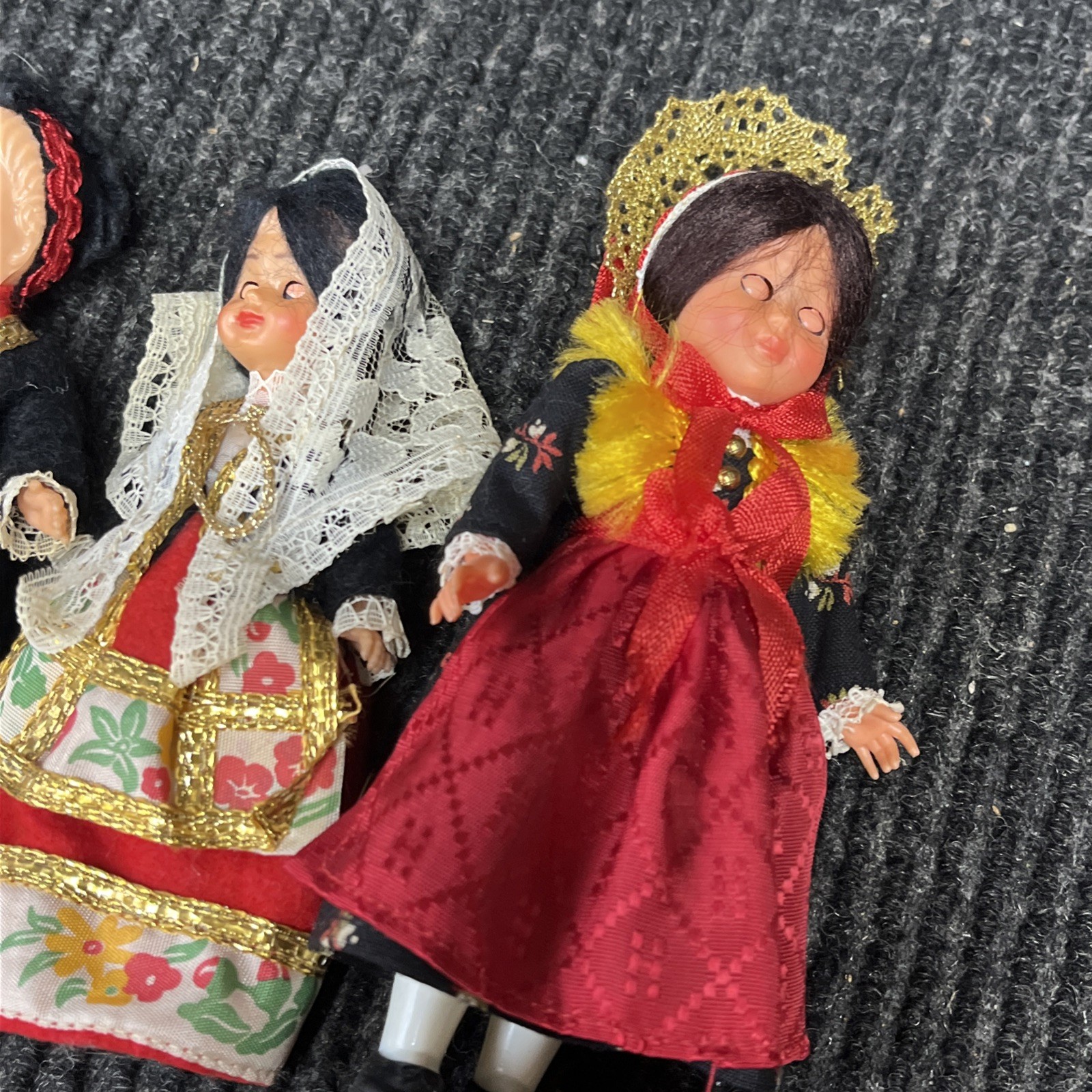 ?Vintage 6” Hallingdal Folk Dolls European Set Of 4 Dolls Used