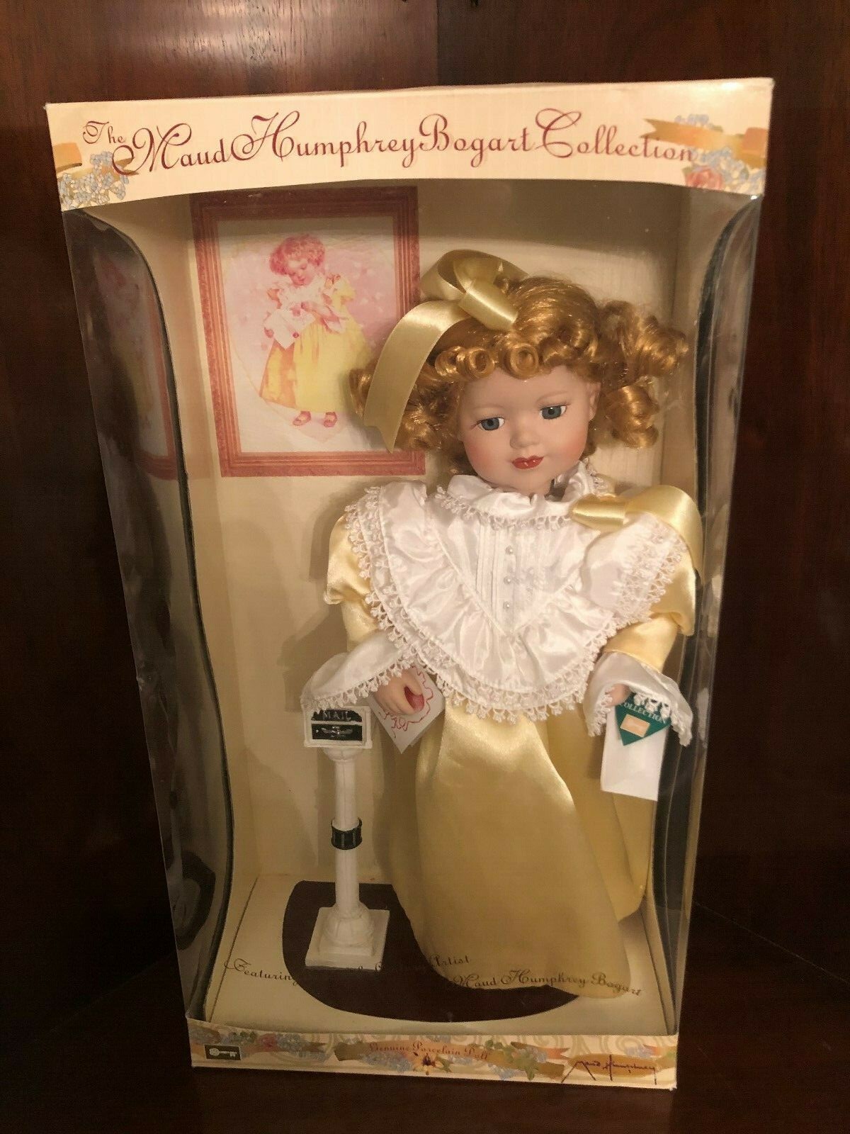 MAUD HUMPHREY BOGART COLLECTION PORCELAIN DOLL “FIRST VALENTINE”- BRASS KEY-NIB