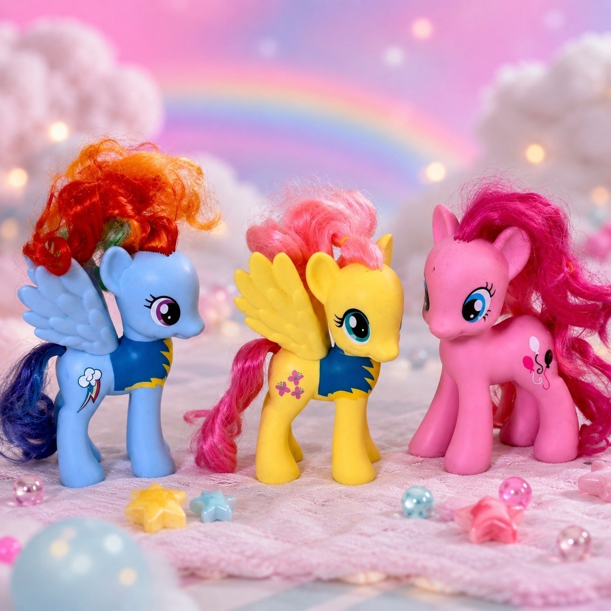 My Little Pony G4 6in Figure Lot Pinkie Pie Rainbow Dash Fluttershy Wonderbolts