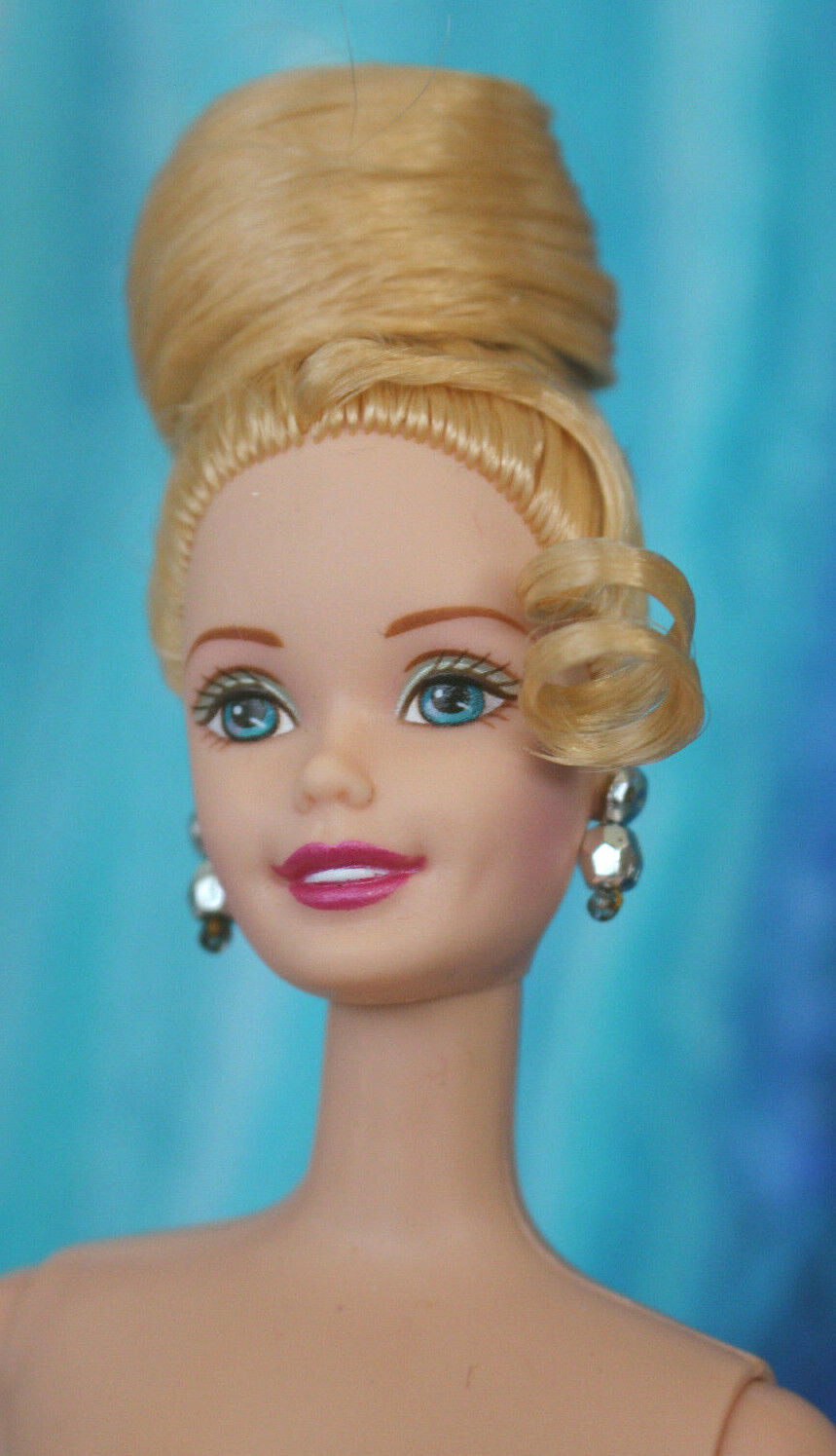 Nude Barbie Beehive Updo curl Blonde hair blue eyes TnT Superstar DBox4 OOAK