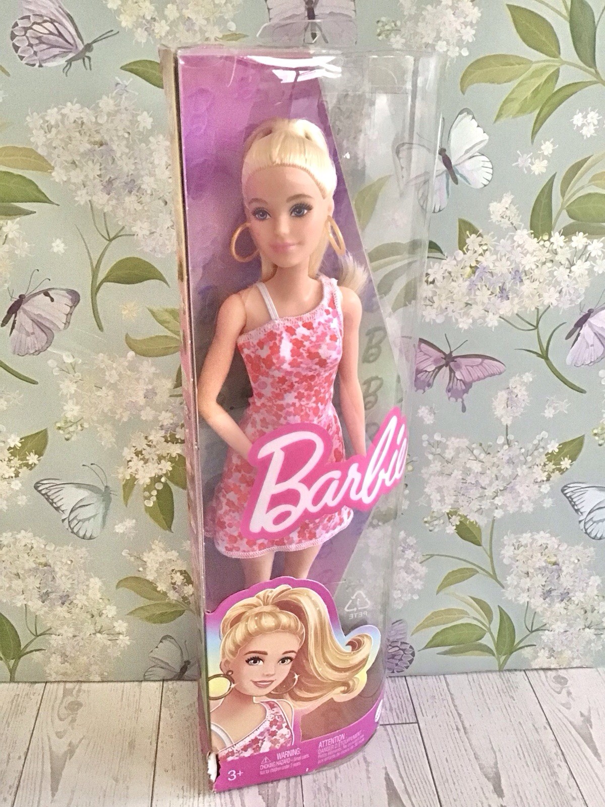 Barbie Fashionistas Doll #205 Blond Ponytail Floral Dress 2024 NIB