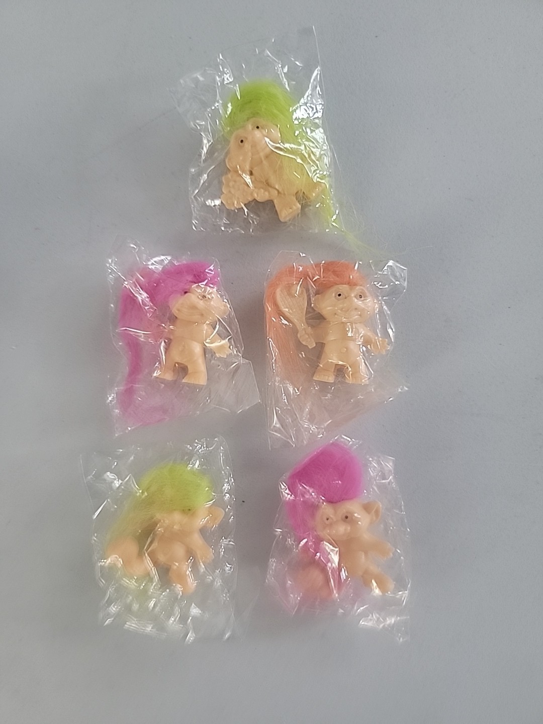Vintage Mini Troll Pencil Toppers Lot Of 5/Gumball Machine/SEALED