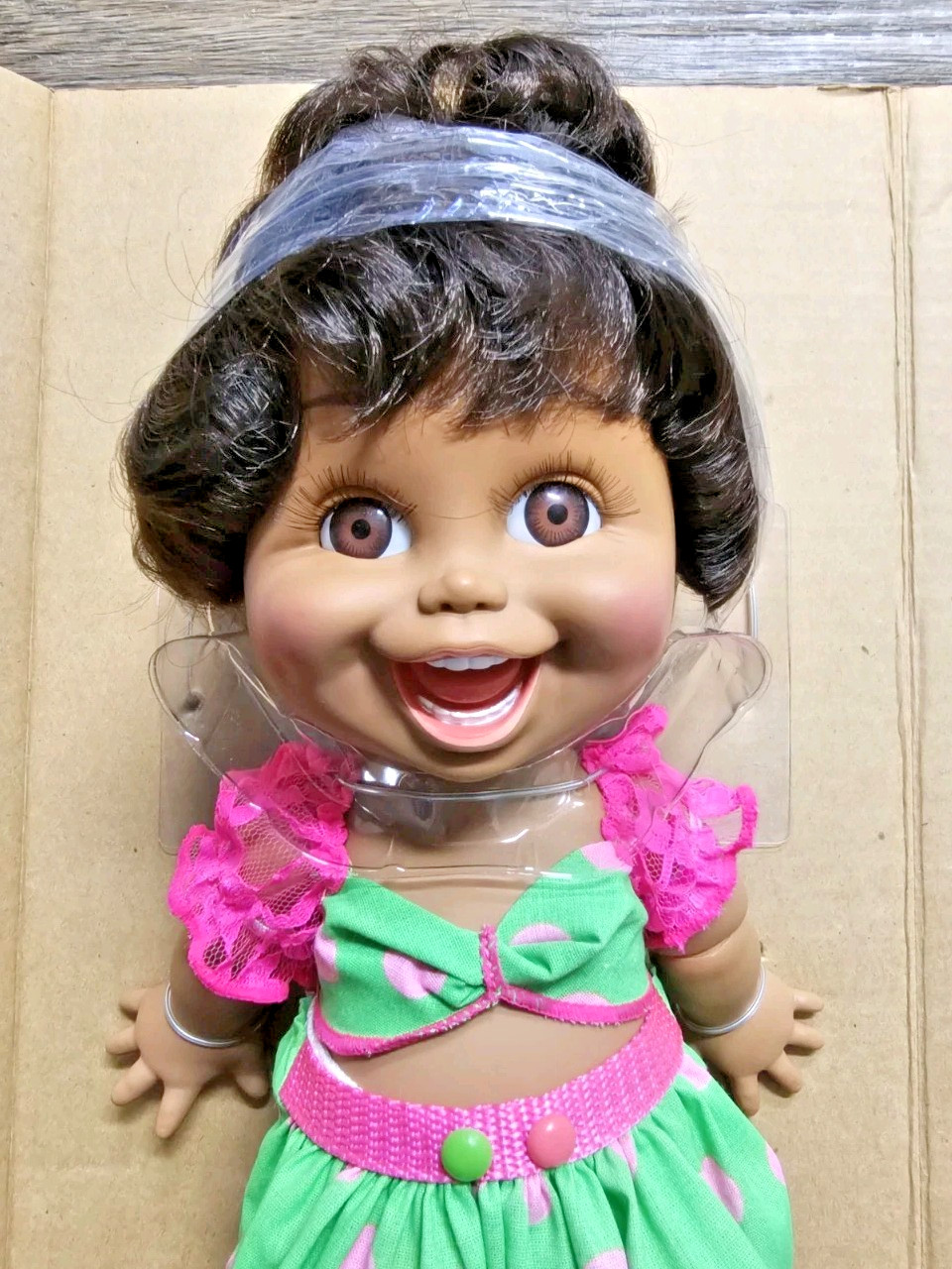 #5 SO FUNNY NATALIE ? BABY FACE DOLL Galoob African American AA BLACK Box