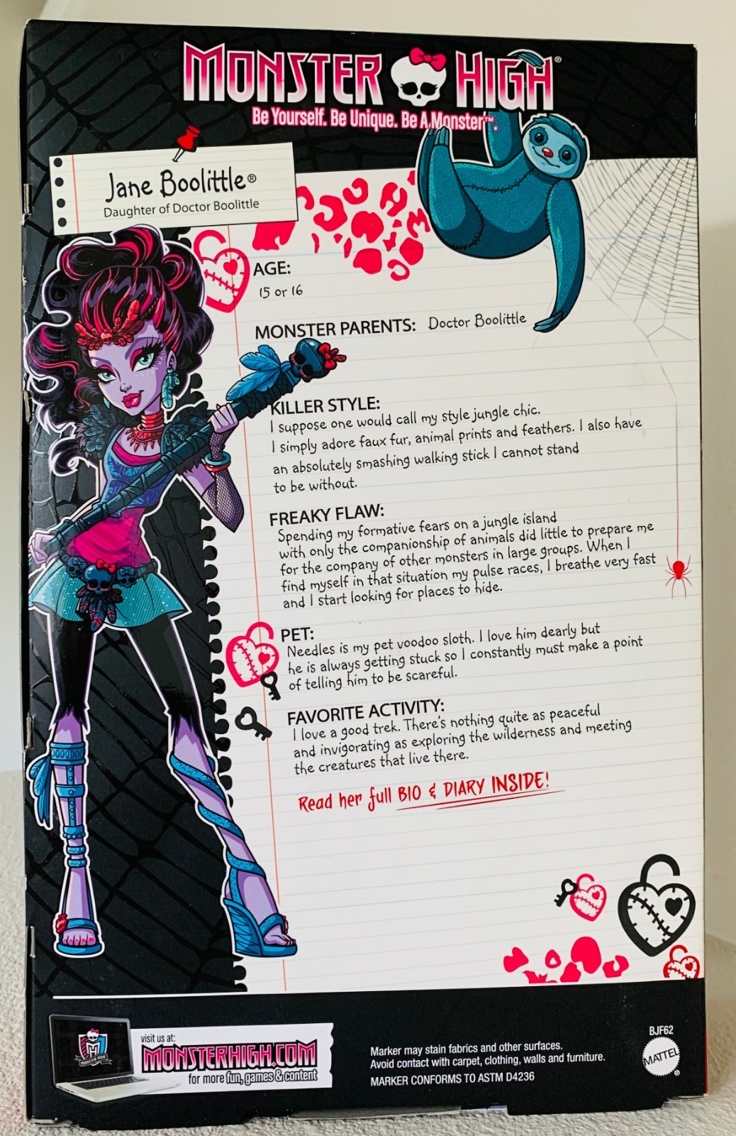 Monster High Jane Boolittle Doll – Daughter of Dr. Boolittle 2013 [NIB]