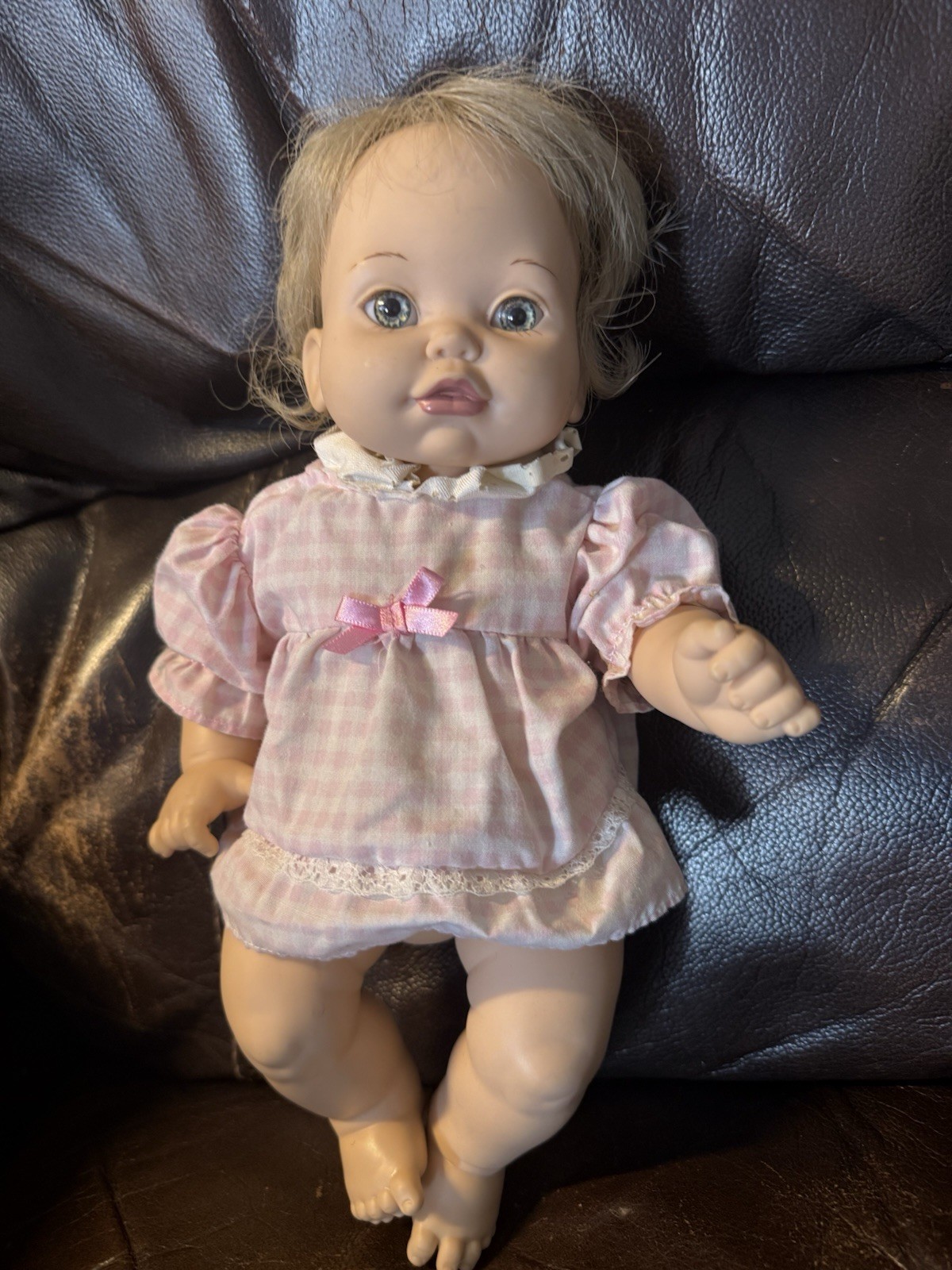 1995 Playmates Baby So Beautiful Doll Blonde Green Eyes