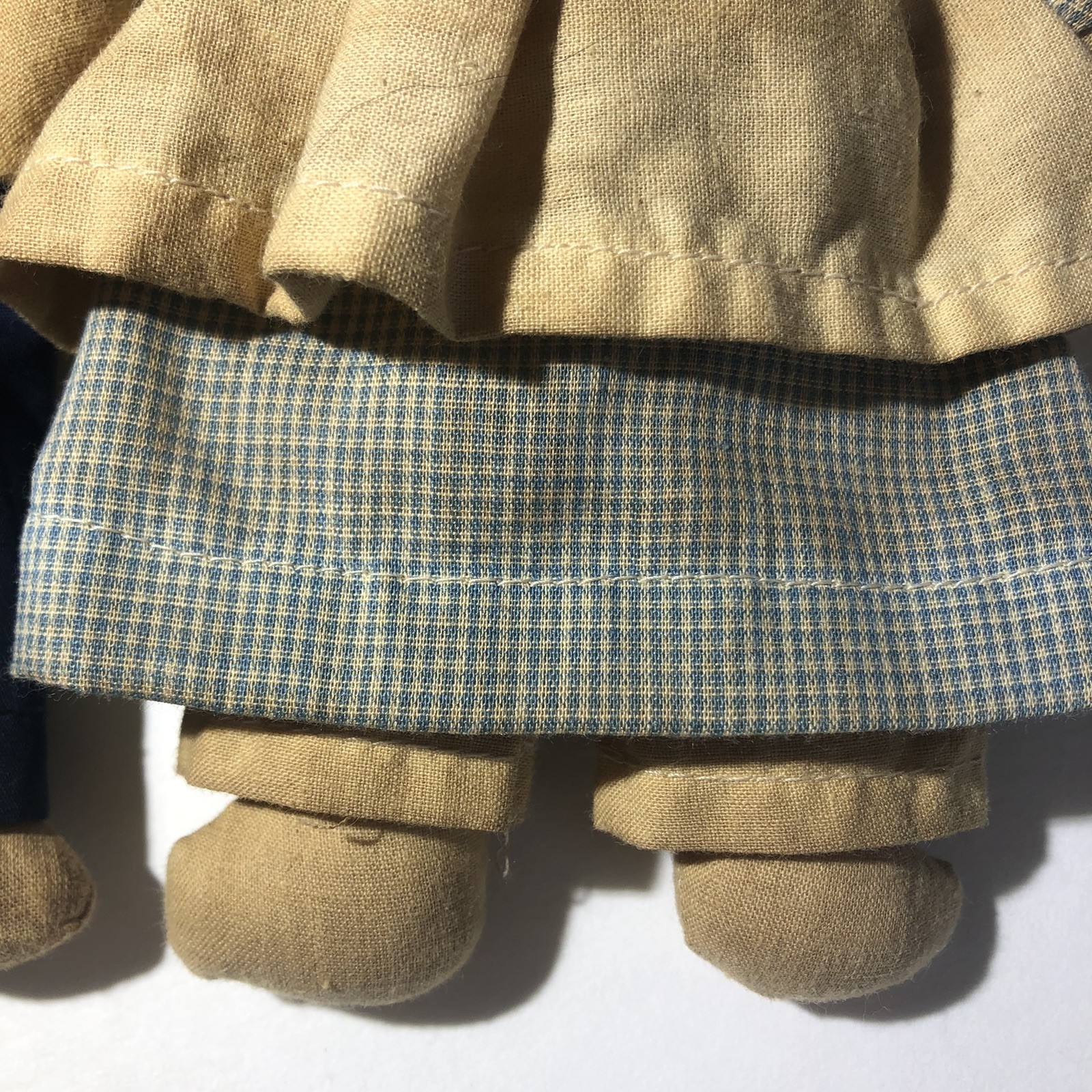 Primitive Style Raggedy Ann & Andy Fabric Craft Dolls Handmade Vintage 8”