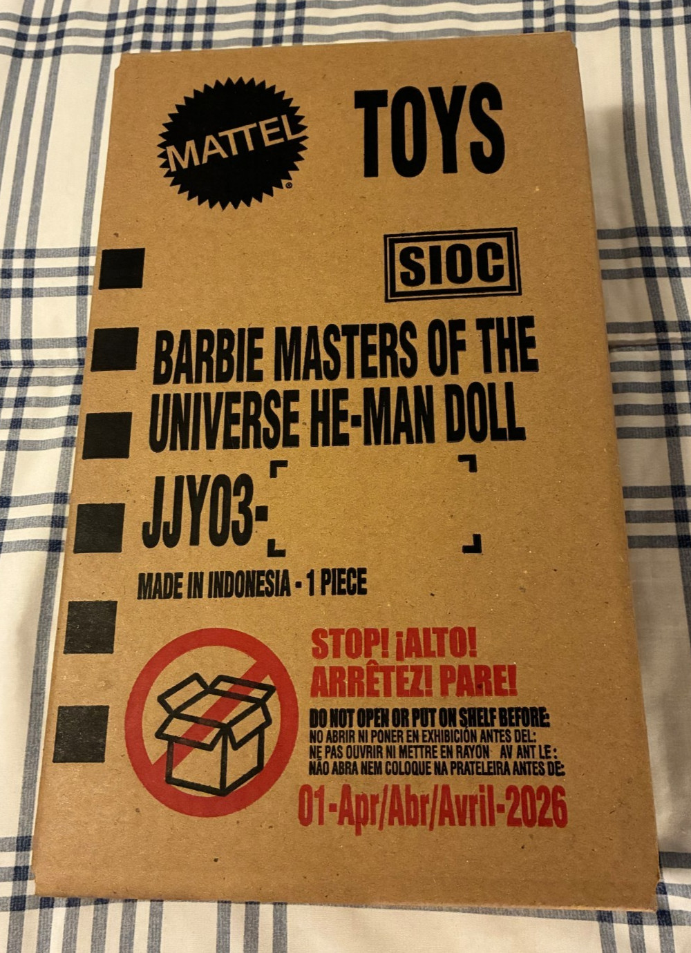 2026 BARBIE MASTERS OF THE UNIVERSE HE-MAN DOLL-JJY03-SEALED IN SHIPPER PACKAGE