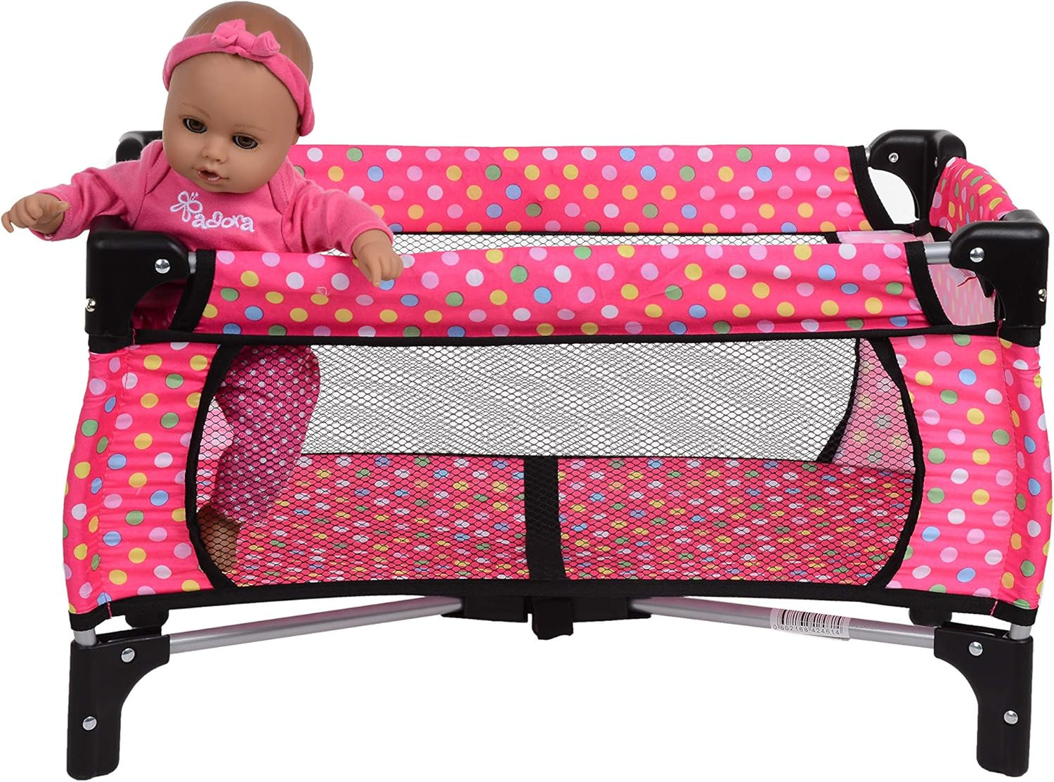 4 Piece Doll Play Set, Includes – 1 Pack N Play. 2 Doll Stroller 3.Doll High Cha