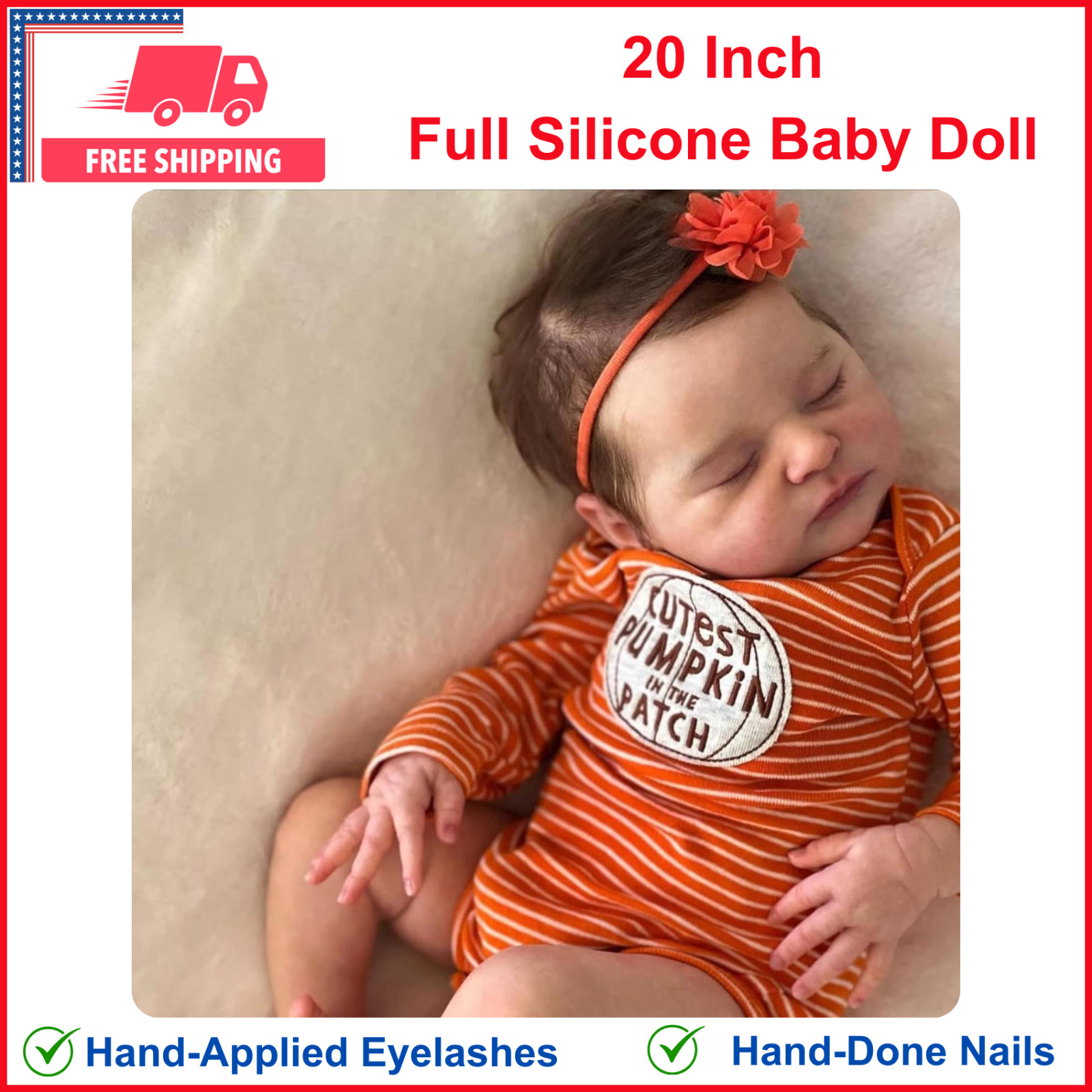 Anano Realistic Reborn Baby Dolls Silicone Full Body Girl 20 Inch Real Life Like