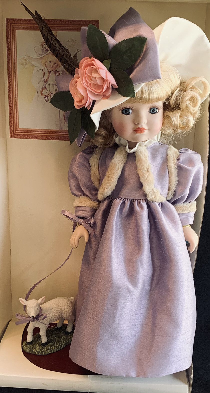 2001 MAUD HUMPHREY BOGART Little Bo Peep & Sheep Porcelain Doll 16″ W/Box