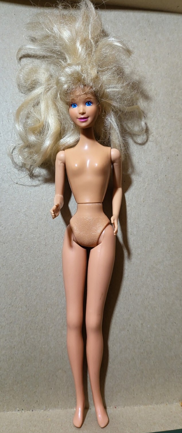 NUDE BARBIE TEEN JAZZIE DOLL BLOND HAIR BANGS BLUE EYES MATTEL 4 OOAK C254