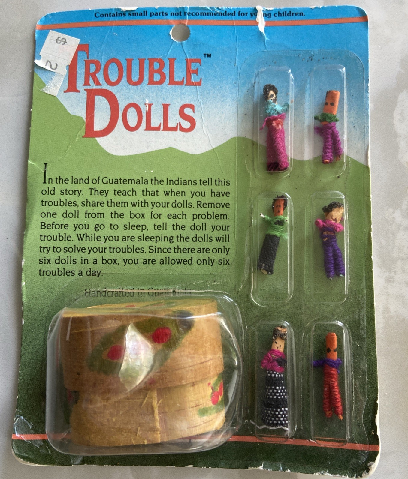 Vintage Guatemala Trouble Dolls New In Sealed Package