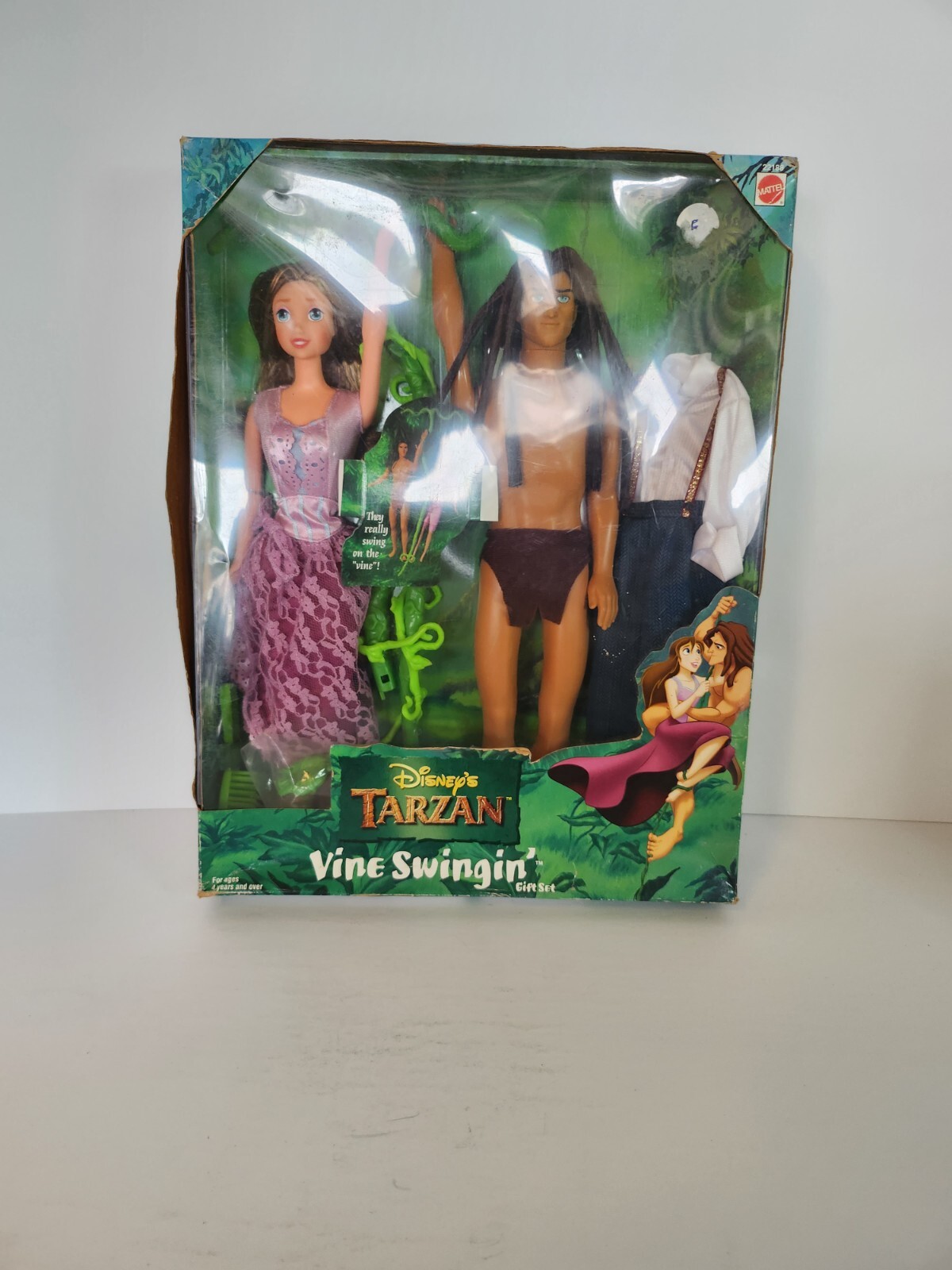Disney’s Tarzan Vine Swingin’ Gift Set Tarzan & Jane Dolls 1999 Mattel 22188 NEW